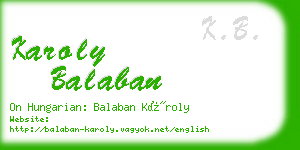 karoly balaban business card